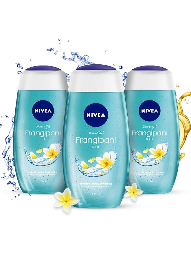 NIVEA Frangipani and Oil Shower Gel, 250ml (Pack of 3) - Image 1